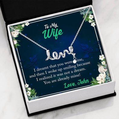 Valentine's Day Gift For Wife, To My Wife You Are Already Mine Scripted Love Necklace, Gold/Silver Custom Necklace, Jewelry, Gift From Husband, Pendant For Her