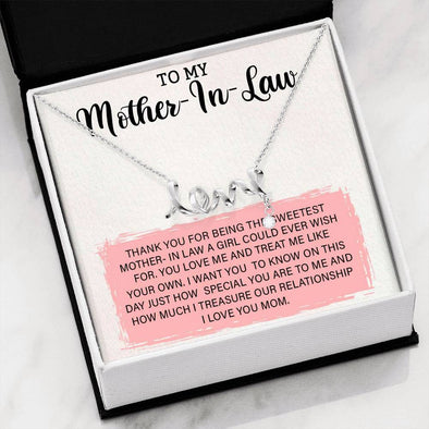 Future Mother In Law Necklace With Message Card, Mother Day Necklace, Birthday Gift, Mother in Law Gifts, Christmas Gift, Mother in Law Jewelry, Scripted Love Necklace