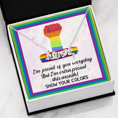 Dear Wife, I'm Proud Of You every day, Love For Wife, Scripted Love Necklace, Congratulations Gift, Jewelry For Wife, Wedding Necklace, Necklace For LGBT Couples
