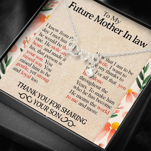 Future Mother In Law Necklace With Message Card, Infinity Heart Necklace, Mother Day Necklace, Ideas For Her, Mother in Law Gifts For Christmas, Scripted Love Necklace