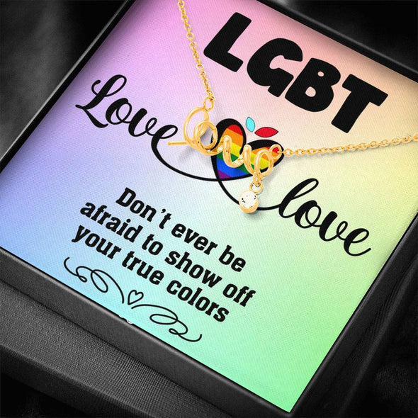 Love is Love Jewelry, Necklace For LGBT Couples, Scripted Love Necklace, Pride Necklace, Love Equality Jewelry, Pride Month Gift, Congratulations Gift