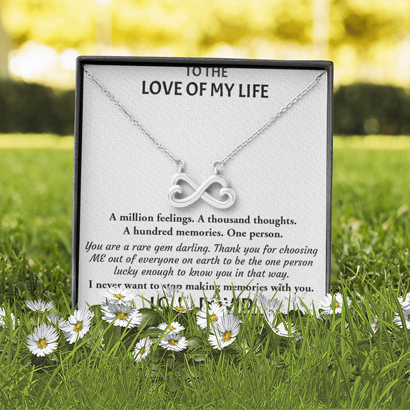 To Love Of My Life, Infinity Hearts Necklace, Customized Pendant For Her, Birthday Gift, Christmas, Anniversary, Gift For Her, Valentine's Day, Jewelry For Her