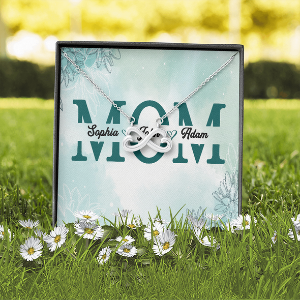 Mom Customized Pendant, Infinity Hearts Necklace, Customized Pendant For Her, Birthday Gift, Christmas, Anniversary, Gift For Her, Valentine's Day, Jewelry For Her