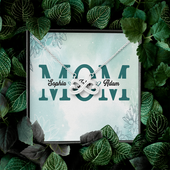 Mom Customized Pendant, Infinity Hearts Necklace, Customized Pendant For Her, Birthday Gift, Christmas, Anniversary, Gift For Her, Valentine's Day, Jewelry For Her