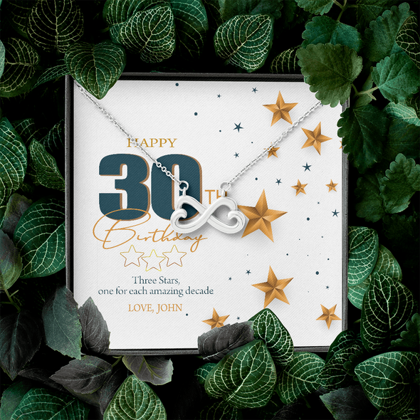 Customized Birthday Name & Age, Infinity Hearts Necklace, Gift For Mom/Wife/Girlfriend/Sister, Best Birthday Gift For Her, Jewelry For Her, Precious Gift For Her, Necklace For Her