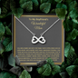To My Boyfriend's Wonderful Mom, Infinity Hearts Necklace With Thanks For Raising The Man Of My Dream Message Card, Mother's Day Gift, Birthday, Anniversary, Gift For Her, Pendant For Her, Jewelry For Her