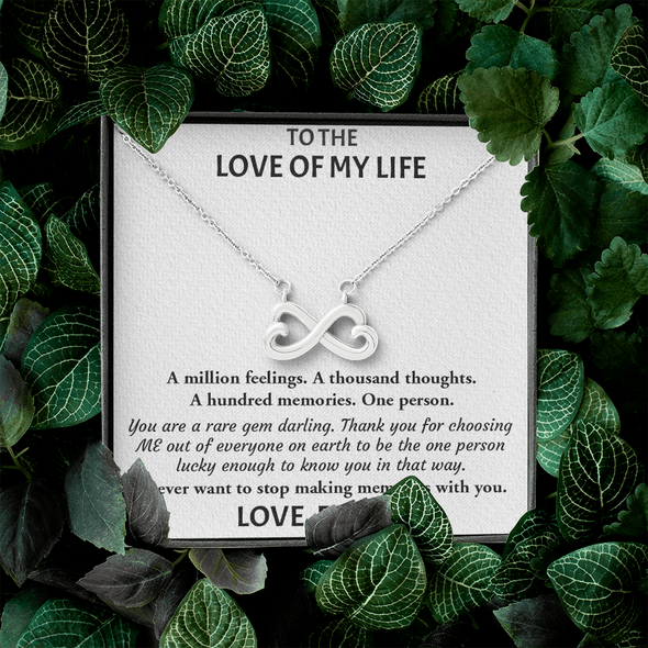 To Love Of My Life, Infinity Hearts Necklace, Customized Pendant For Her, Birthday Gift, Christmas, Anniversary, Gift For Her, Valentine's Day, Jewelry For Her