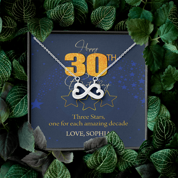 Customized Birthday Name & Age, Infinity Hearts Necklace, Gift For Mom/Wife/Girlfriend/Sister, Best Birthday Gift For Her, Necklace For Her, Precious Gift For Her, Jewelry For Her