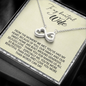 To My Beautiful Wife, Infinity Hearts Necklace With I Love You More Than Words Can Say Message Card, Pendant For Her, Birthday, Anniversary, Gift For Her, Jewelry For Her