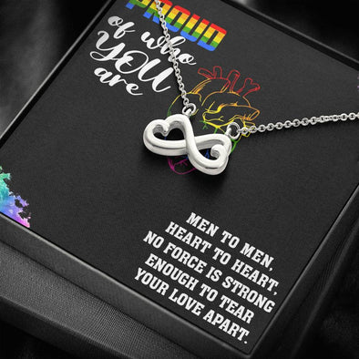 Pride Month Gift, Gay pride jewelry, Proud Of Who You Are, Love is Love Jewelry, Necklace For LGBT Couples, Infinity Heart Necklace, Love Equality Jewelry, Scripted Love Necklace