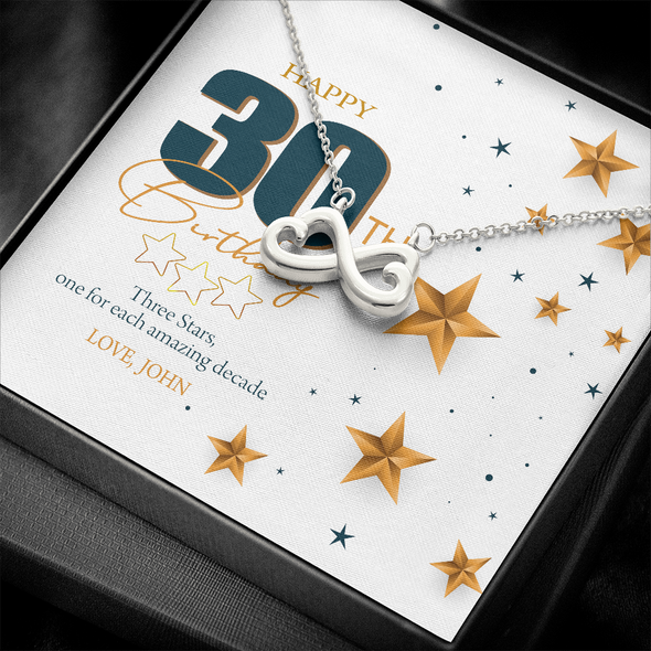 Customized Birthday Name & Age, Infinity Hearts Necklace, Gift For Mom/Wife/Girlfriend/Sister, Best Birthday Gift For Her, Jewelry For Her, Precious Gift For Her, Necklace For Her