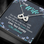To My Wife, Infinity Hearts Necklace With You Are My Queen Forever Message Card, Jewelry For Her, Anniversary, Birthday, Gift For Her, Pendant For Her