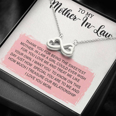 Future Mother In Law Necklace With Message Card, Mother Day Necklace, Birthday Gift, Mother in Law Gifts, Christmas Gift, Infinity Necklace