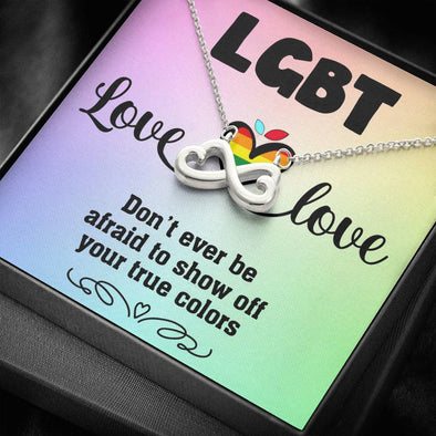 Love is Love Jewelry, Necklace For LGBT Couples, Infinity Hearts Necklace, Pride Necklace, Love Equality Jewelry, Pride Month Gift, Congratulations Gift