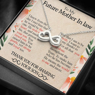 Future Mother In Law Necklace With Message Card, Infinity Heart Necklace, Mother Day Necklace, Ideas For Her, Birthday Gift, Mother in Law Gifts For Christmas