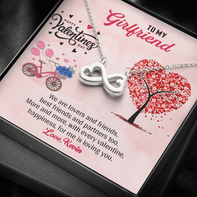 We Are Lovers And Friends, Best Friends And Partners Too Message Card For Girlfriend, Soulmate, Wife, Jewelry For Her, Infinity Shape Necklace, Birthday