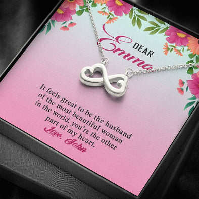You Are The Part Of My Heart, Infinity Love Necklace With Message Card For Wife, Personalized Couple Gift, Gift For Wife, Accessories For Her, Pendant
