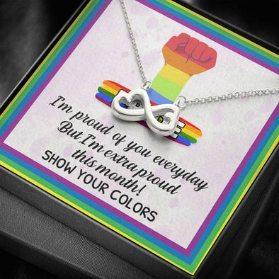 Dear Wife, I'm Proud Of You every day, Love For Wife, Infinity Hearts Necklace, Wedding Necklace, Congratulations Gift, Jewelry For Wife, Necklace For LGBT Couples