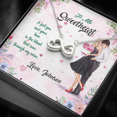 To My Sweetheart, Soulmate, Wife, I Feel You And Your Love In The Blood, Necklace For Girlfriend, Infinity Love Necklace For Her, Present For Wife