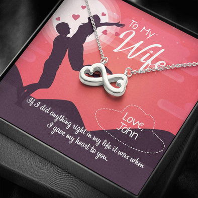 Forever Love Infinity Necklace, Silver Pendant For Wife, Jewelry For Her, Gold/Silver Necklace With Message Card, Gift For Valentine's Day, Couple Gifts