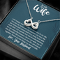 To My Wife, Infinity Hearts Necklace With It Is A Gentle Love Full Of Understanding Message Card, Birthday, Anniversary, Gift For Her, Jewelry For Her, Pendant For Her