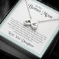 To My Bonus Mom, Infinity Hearts Necklace With I'm So Glad To Have You Here In My Life Message Card, Jewelry For Her, Mother's Day Gift, Anniversary, Birthday, Gift For Her, Pendant For Her