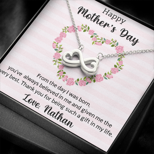 Happy Mother's Day, Infinity Hearts Necklace, Gift For Mom From Daughter, Mother's Day Special Gift, Mom Birthday Gift from Daughter, Jewelry Gift for Mom, Necklace for Mom