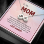 To My Mom, Infinity Hearts Necklace With Your Smile Brightens Like Morning Rays Shines On The Hills Message Card, Mother's Day Gift, Pendant For Her, Birthday Gift, Jewelry For Her