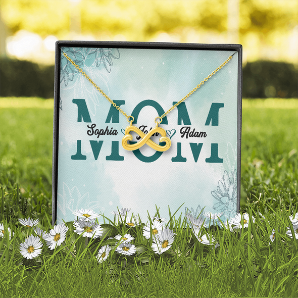 Mom Customized Pendant, Infinity Hearts Necklace, Customized Pendant For Her, Birthday Gift, Christmas, Anniversary, Gift For Her, Valentine's Day, Jewelry For Her