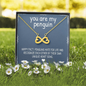 You Are My Penguin, Infinity Hearts Necklace With Message Card, Jewelry For Her, Pendant For Her, Gift For Wife From Husband, Birthday, Anniversary Gift For Wife