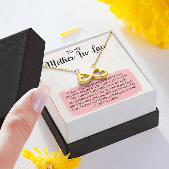 Future Mother In Law Necklace With Message Card, Mother Day Necklace, Birthday Gift, Mother in Law Gifts, Christmas Gift, Infinity Necklace
