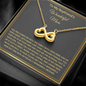 To My Boyfriend's Wonderful Mom, Infinity Hearts Necklace With Thanks For Raising The Man Of My Dream Message Card, Mother's Day Gift, Birthday, Anniversary, Gift For Her, Pendant For Her, Jewelry For Her