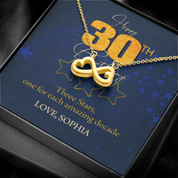 Customized Birthday Name & Age, Infinity Hearts Necklace, Gift For Mom/Wife/Girlfriend/Sister, Best Birthday Gift For Her, Necklace For Her, Precious Gift For Her, Jewelry For Her