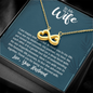 To My Wife, Infinity Hearts Necklace With It Is A Gentle Love Full Of Understanding Message Card, Birthday, Anniversary, Gift For Her, Jewelry For Her, Pendant For Her