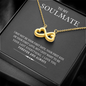 My Soulmate, Infinity Hearts Necklace With Message Card, Pendant For Her, Birthday, Gift For Her, Jewelry For Her, Anniversary Gift, Flawless Necklace With Message Card