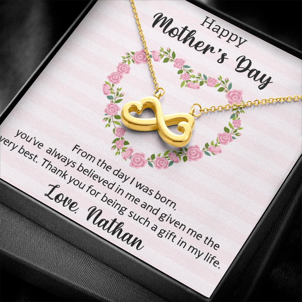 Happy Mother's Day, Infinity Hearts Necklace, Gift For Mom From Daughter, Mother's Day Special Gift, Mom Birthday Gift from Daughter, Jewelry Gift for Mom, Necklace for Mom
