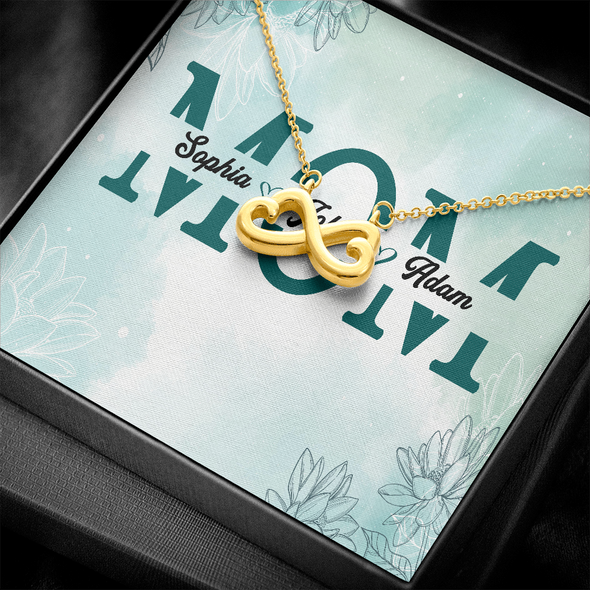 Mom Customized Pendant, Infinity Hearts Necklace, Customized Pendant For Her, Birthday Gift, Christmas, Anniversary, Gift For Her, Valentine's Day, Jewelry For Her