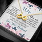 To My Wife, Infinity Hearts Necklace With I Love You More Than You'll Ever Know Message Card, Pendant For Her, Birthday, Anniversary, Gift For Her, Jewelry For Her