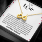 To My Wife, Infinity Hearts Necklace With Thank You For Being My Dearest Wife Message Card, Jewelry For Her, Birthday Gift, Anniversary, Gift For Her, Pendant For Her