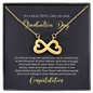 To A Beautiful Girl, Infinity Hearts Necklace With Your Heart Will Always Guide Your Soul Message Card, Convocation Day Gift For Her, Pendant For Her, Jewelry For Her