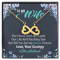 To My Wife, Infinity Hearts Necklace With You Are My Queen Forever Message Card, Jewelry For Her, Anniversary, Birthday, Gift For Her, Pendant For Her
