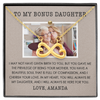 To My Bonus Daughter, Infinity Hearts Necklace, Customized Picture And Name Necklace With Message Card, Gift Pendant For Her, Christmas, Birthday, Anniversary, Gift For Her, Jewelry For Her