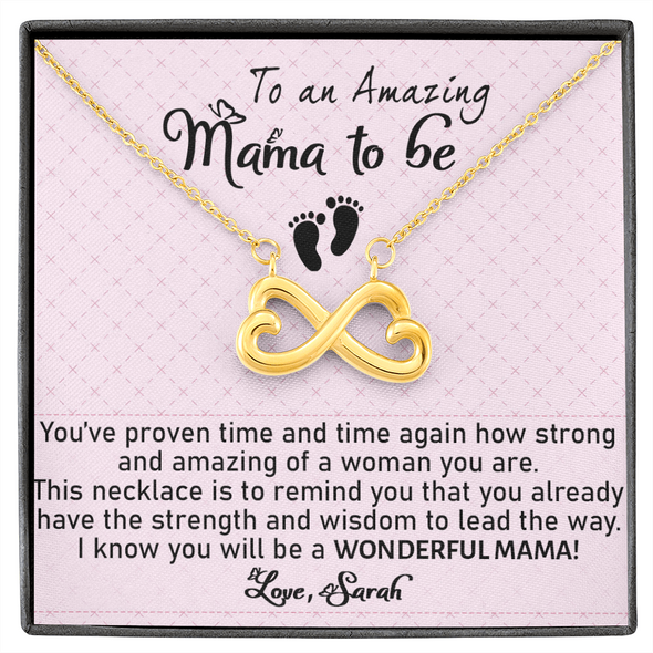 To An Amazing Mama To Be, Infinity Hearts Necklace, Customized Pendant For Newly Mom, Birthday, Mother's Day, Christmas, Anniversary, Gift For Her Valentine's Day, Jewelry For Mom