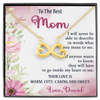 To The Best Mom, Infinity Hearts Necklace, Gift For Mom, Mother's Day Special Gift, Mom's Birthday Gift, Custom Pendant for Mom, Necklace for Mom, Precious Gift For Mom