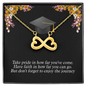 To A Beautiful Girl, Infinity Hearts Necklace With Don't Forget To Enjoy The Journey Message Card, Graduation Ceremony Gift For Her, Jewelry For Her, Pendant For Her