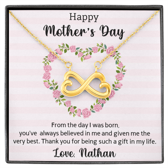 Happy Mother's Day, Infinity Hearts Necklace, Gift For Mom From Daughter, Mother's Day Special Gift, Mom Birthday Gift from Daughter, Jewelry Gift for Mom, Necklace for Mom