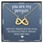 You Are My Penguin, Infinity Hearts Necklace With Message Card, Jewelry For Her, Pendant For Her, Gift For Wife From Husband, Birthday, Anniversary Gift For Wife