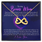 To My Bonus Mom, Infinity Hearts Necklace, Mother’s Day Gift Pendant For Her, Christmas, Birthday, Anniversary, Gift For Her, Jewelry For Her, Necklace For Her