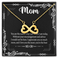 Mom, Love Knot Necklace With I Love You The Most You're The Best Message Card, Mother's Day Gift, Birthday, Anniversary, Pendant For Her, Jewelry For Her