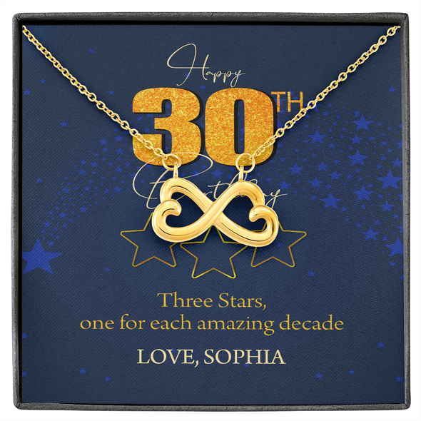 Customized Birthday Name & Age, Infinity Hearts Necklace, Gift For Mom/Wife/Girlfriend/Sister, Best Birthday Gift For Her, Necklace For Her, Precious Gift For Her, Jewelry For Her